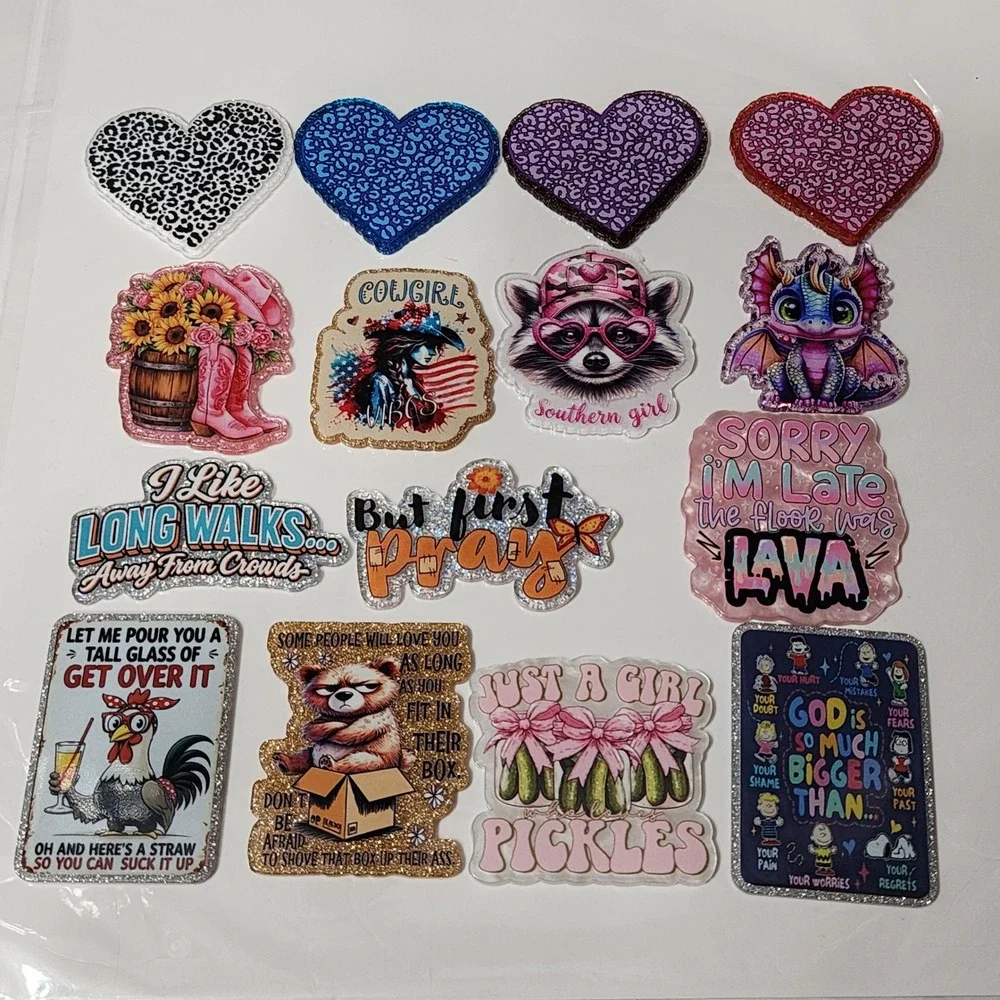 New Inventory Flats Flatback Crafts Badge Keychain for Review Purposes